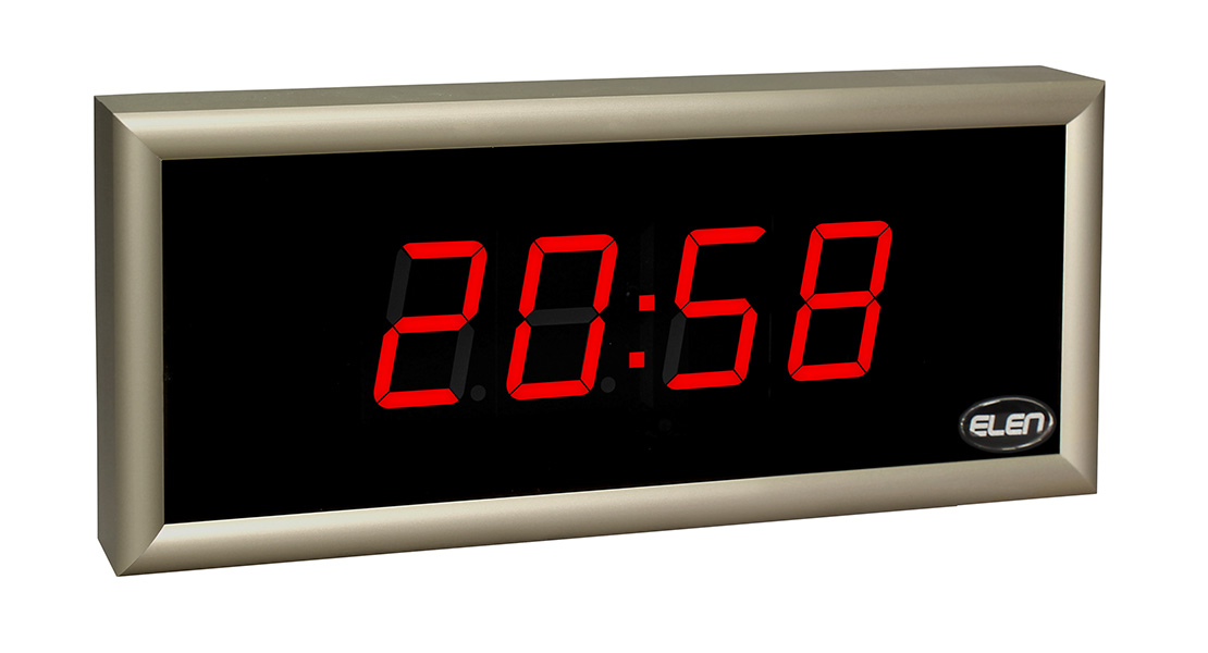 Digital clocks for displaying time and date -<br/>NDC 57/4 R L20 12DC RS485<br/>-interface RS485