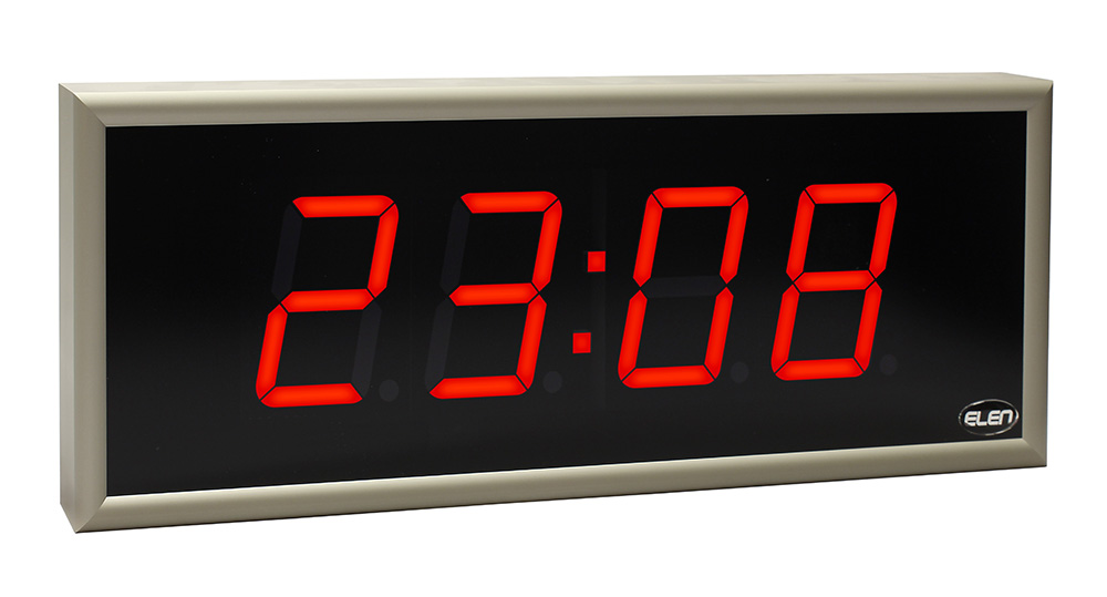 Digital clocks for displaying time and date -<br/>NDC 100/4 R L20 12DC RS485<br/>-interface RS485