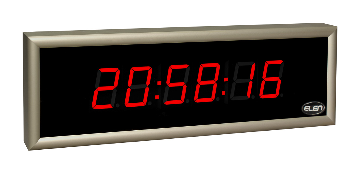 Digital clocks for displaying time and date -<br/>NDC 57/6 R L20 12DC RS485<br/>-interface RS485