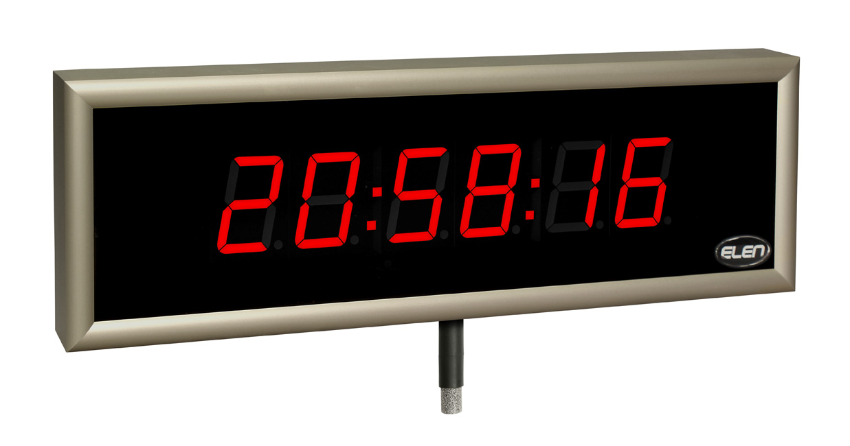Digitálne hodiny pre zobrazovanie času, dátumu, teploty a vlhkosti -<br/>NDC 57/6 THS R L20 12DC RS485<br/>-rozhranie RS485