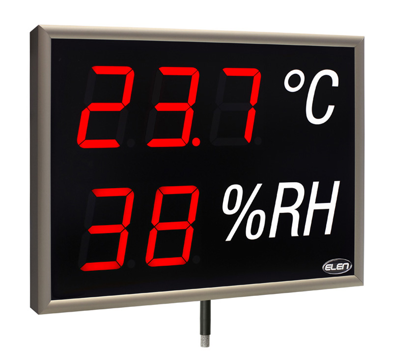 LED Großanzeige Thermometer und Hygrometer mit Sensor -<br/>NDA 100/3-2 THS R L20 230AC USB