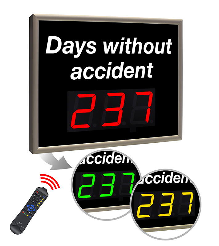 LED display number of days without injury accident - standard