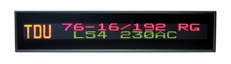 Text message display –<br/>TDU 76-16/192 RG L54 230AC